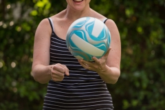 Pauline practicing volleyball