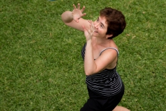 Pauline practicing volleyball