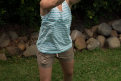 Melinda practicing volleyball