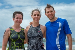 Pauline, Melinda and Luke (Melinda's brother and our regular anaesthetist) at the 2018 Mooloolaba Triathlon